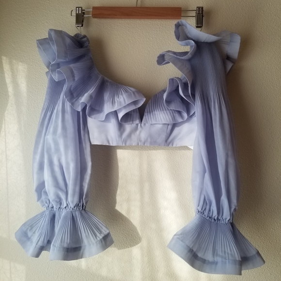 Zimmermann Lovestruck Cropped Bodice Periwinkle - Picture 2 of 7